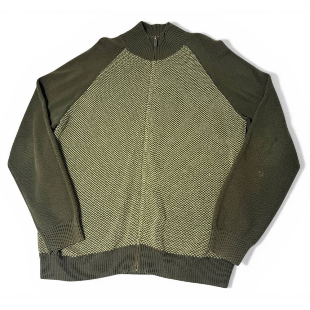 Marc Ecko Zip Mock Neck Sweater Olive Green Mens Size Large